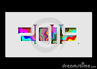 Happy 2019 new year card in paper style for your seasonal holidays flyers, greetings and invitations cards and Christmas themed Vector Illustration