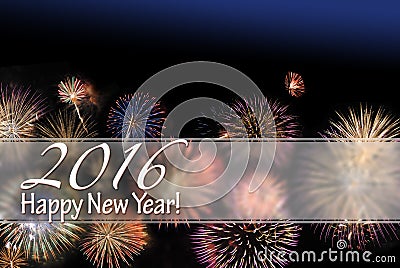 Happy New Year 2016 card and web banner Stock Photo