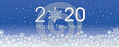 2020 Happy New Year card template. Design patern snowflakes Stock Photo