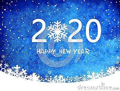 2020 happy new year card tenplate .design pattern on blue background . illustration design . Cartoon Illustration