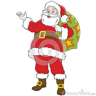 Happy new year cartoon Santa Claus Vector Illustration