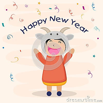 Happy New Year celebration with cute little girl. Stock Photo