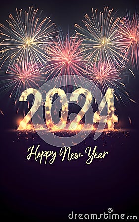 2024 happy new year celebration Stock Photo