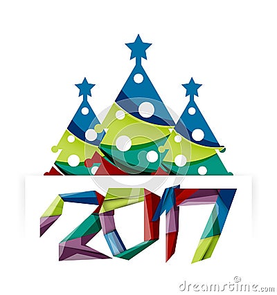 Happy New Year and Chrismas holiday greeting card elements Vector Illustration