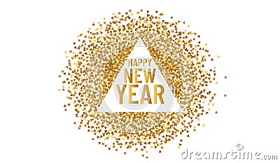 Happy new year. Christmas triangle frame for copy space 2020. Vector triangle sparkle and glitter background Vector Illustration