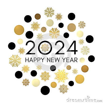 Happy New Year 2024 circle concept. Vector Illustration