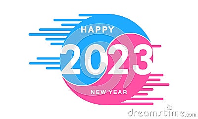 Happy new year 2023 circle vector design Vector Illustration