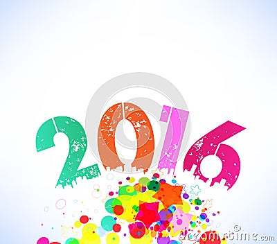 Happy 2016 new year with colorful background Vector Illustration