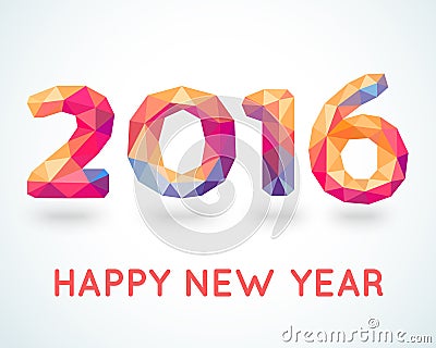 Happy New Year 2016 colorful greeting card Vector Illustration