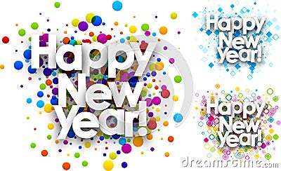 Happy new year colour backgrounds. Vector Illustration