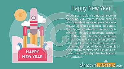 Happy New Year Conceptual Banner Vector Illustration