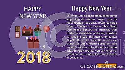 Happy New Year Conceptual Banner Vector Illustration
