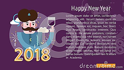 Happy New Year Conceptual Banner Vector Illustration