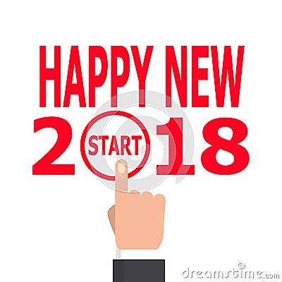 Start new year 2018 idea. Vector Illustration