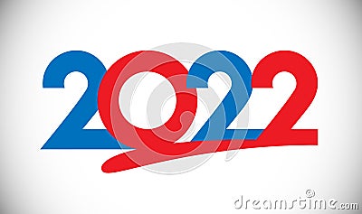 2022 classic red blue white empty logo Vector Illustration