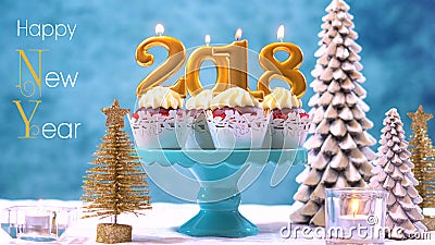 Happy New Year 2018 cupcakes Stock Photo