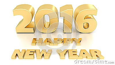 Happy New Year 2016. 3D design Stock Photo