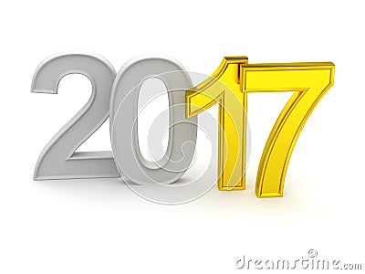 Happy New Year 2017. Cartoon Illustration