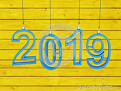 New Year 2019 - 3D Rendered Image Stock Photo