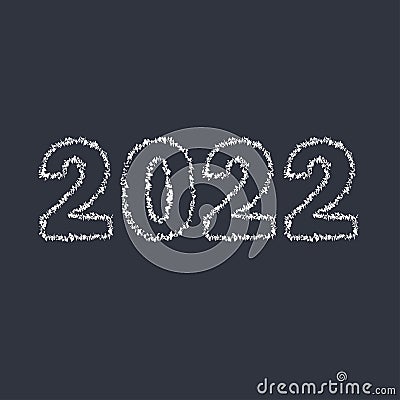 Happy New Year 2022 design for card, stationery, brochure, banner. Numbers isolated on white background. Vector illustration Vector Illustration