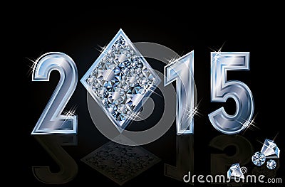 Happy 2015 New year diamonds poker Vector Illustration