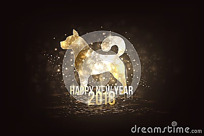 Happy new year 2018 - year of dog Vector Illustration