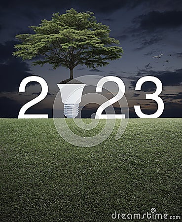 Happy new year 2023 ecological cover concept Stock Photo