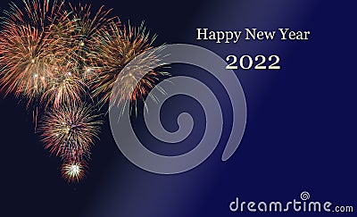 Happy new year 2022 with fireworks Stock Photo