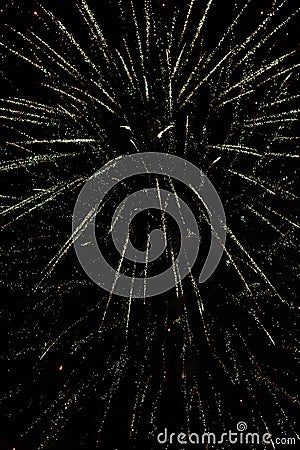 Happy New Year fireworks against dark background Stock Photo