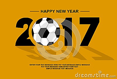 2017 happy new year footbal for web and other Vector Illustration