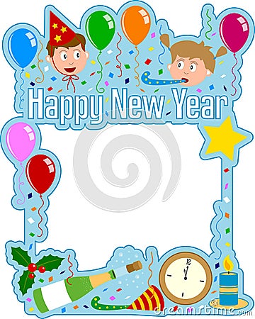 Happy New Year Frame [Boy] Vector Illustration