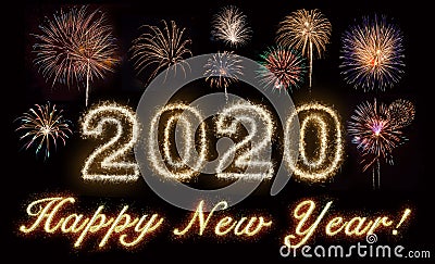 Happy New Year 2020 Gold Stock Photo