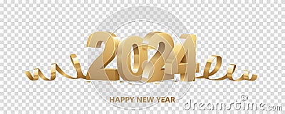 Happy New Year 2024 Vector Illustration