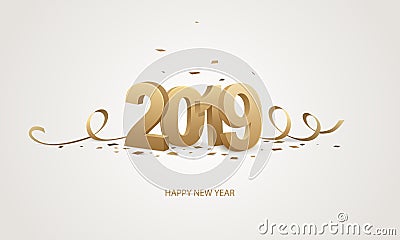Happy New Year 2019 Vector Illustration