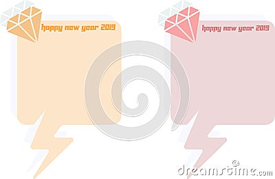 Happy New Year 2019 greeting box vector on a white background Stock Photo