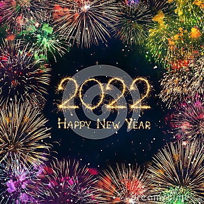 Happy New Year 2022 Stock Photo