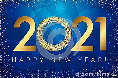 2021 A Happy New Year greeting card Vector Illustration