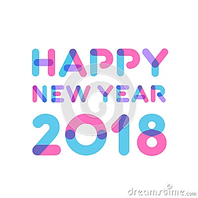 Happy new year 2018 greeting card design Vector Illustration