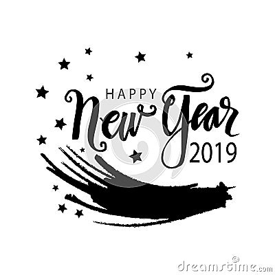 Happy new year 2019 greeting card. Vector Illustration