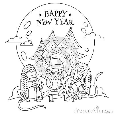 Happy New Year Vector Illustration