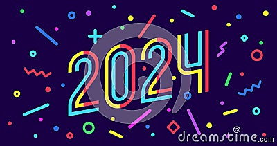 2024. Happy New Year Vector Illustration