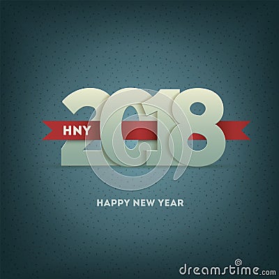 2018 Happy New Year Greeting Card Vector Illustration