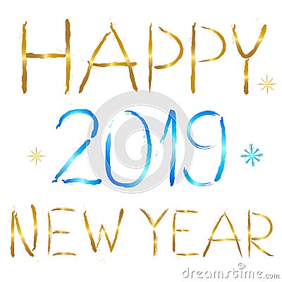 Happy New Year 2019 greeting card, vector Vector Illustration