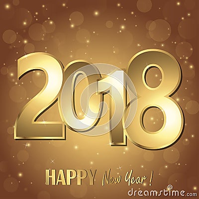 happy new year 2018 greetings background Vector Illustration