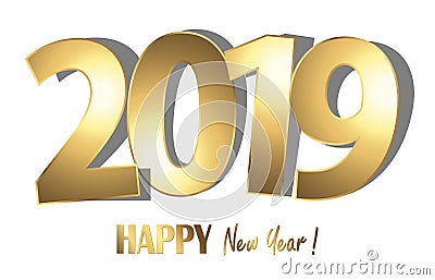 happy new year 2019 greetings background Vector Illustration