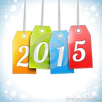 Happy New 2015 Year Greetings Card Vector Illustration