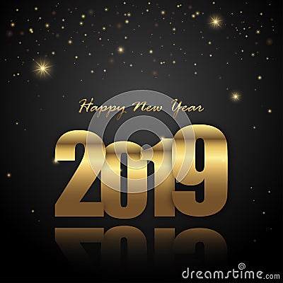 happy new year 2019 greetings background Vector Illustration