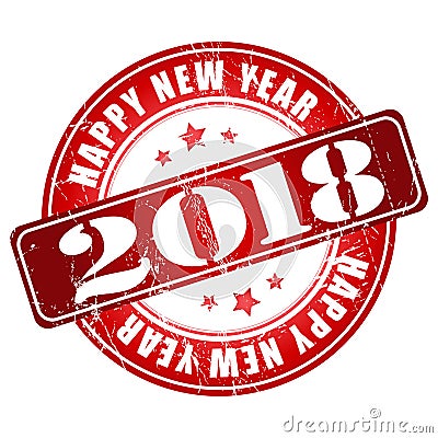 Happy New Year 2018 grunge rubber stamp. Stock Photo