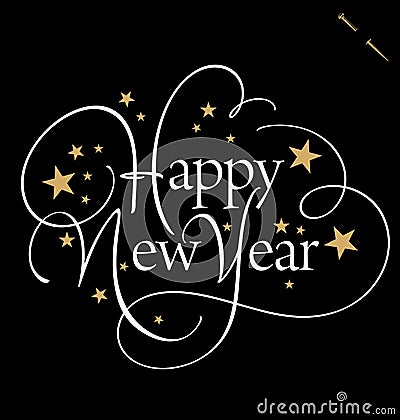 HAPPY NEW YEAR hand lettering (vector) Vector Illustration