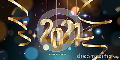 Happy New Year 2021 Vector Illustration